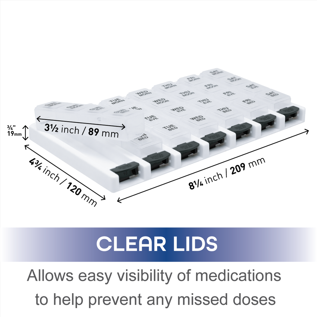 Remind N' Time® Weekly 4x/day Push Button Pill Reminder