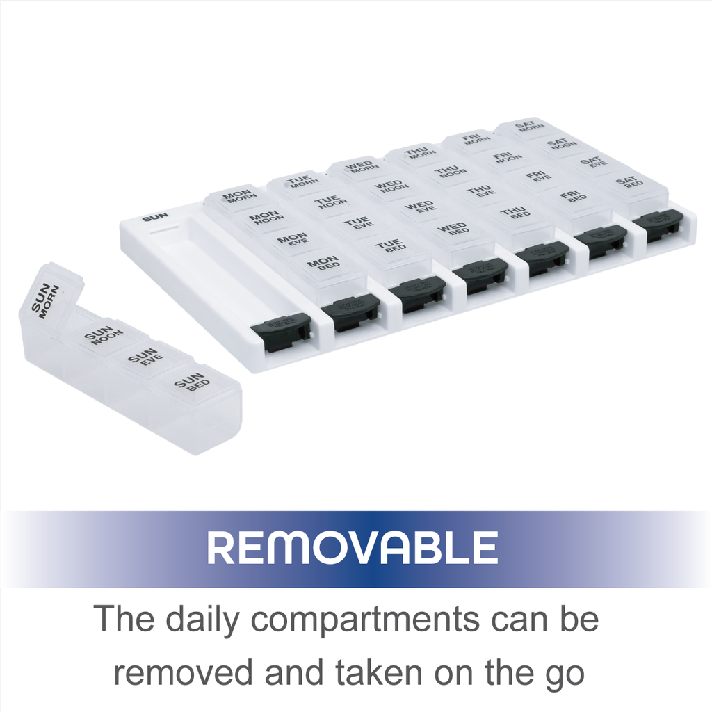Remind N' Time® Weekly 4x/day Push Button Pill Reminder
