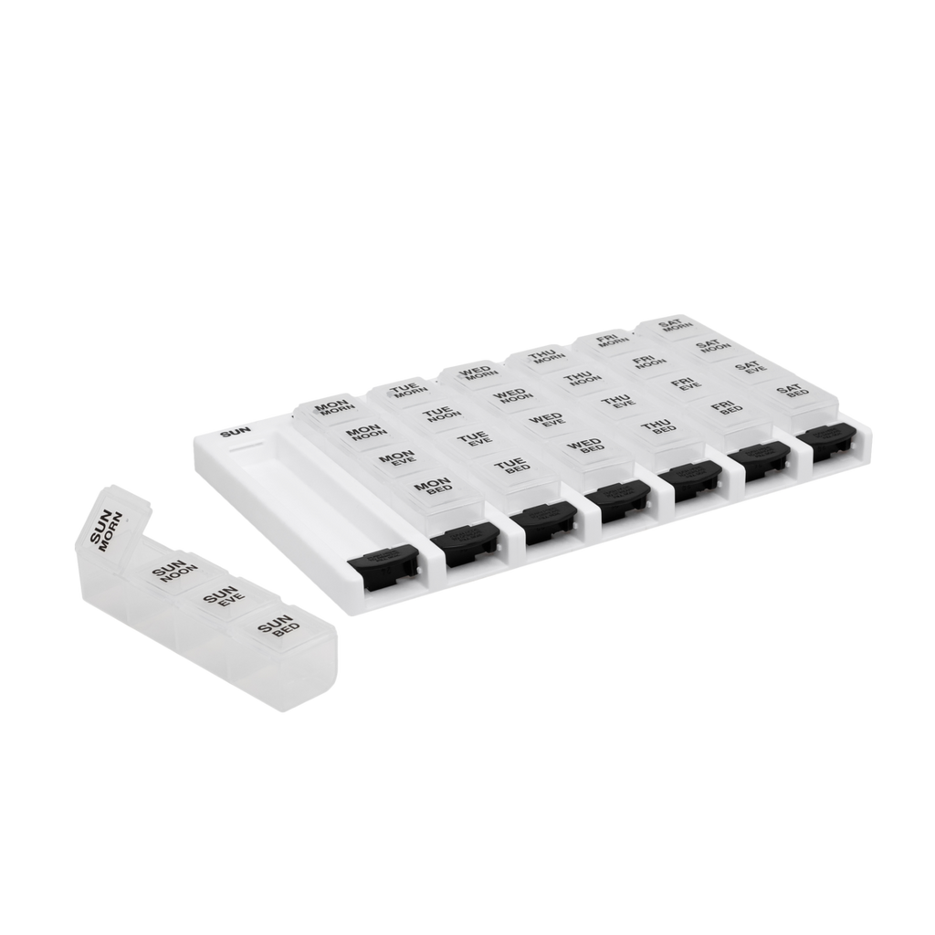 Remind N' Time® Weekly 4x/day Push Button Pill Reminder