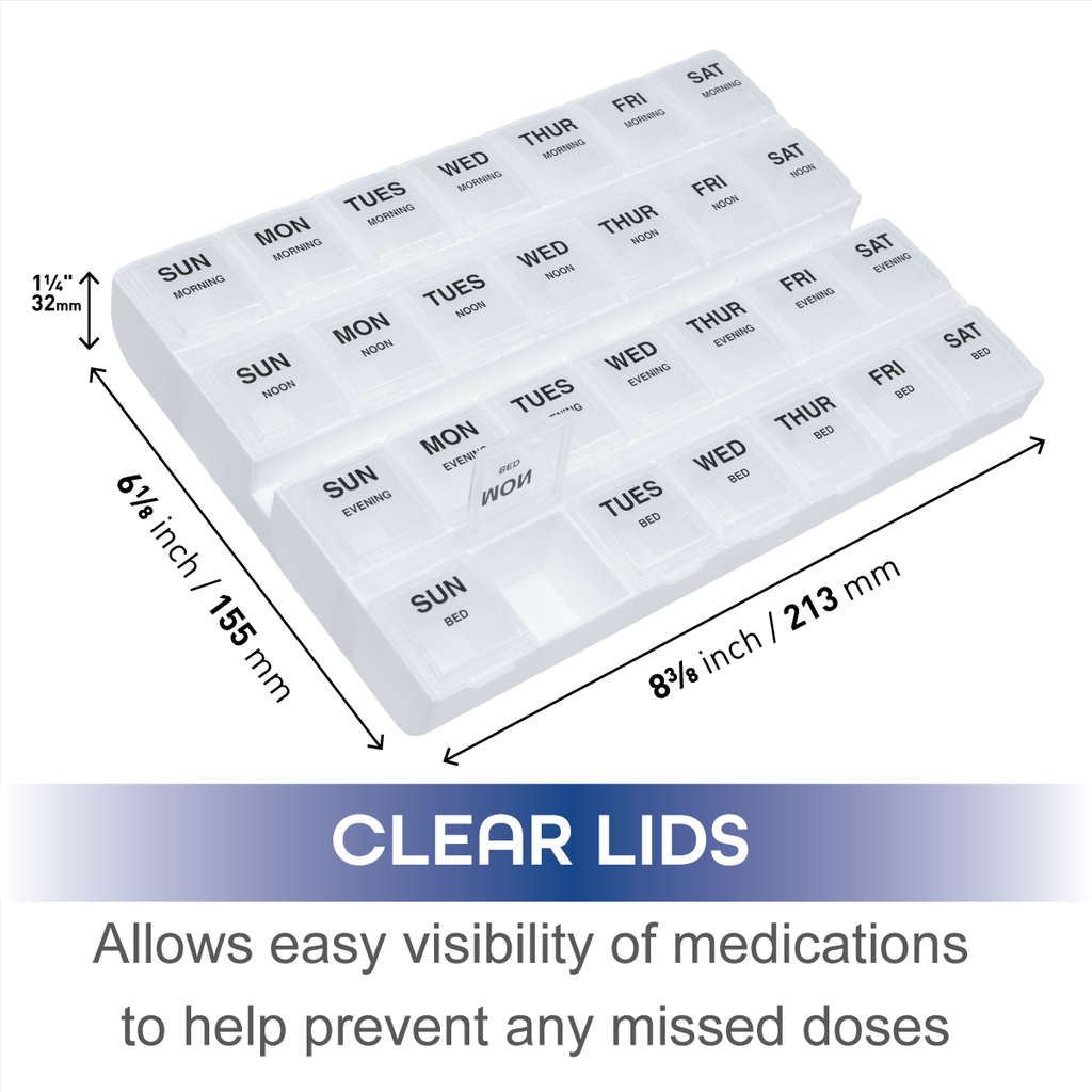 Remind N' Time® Weekly 4x/day Pill Reminder with Rounded Base