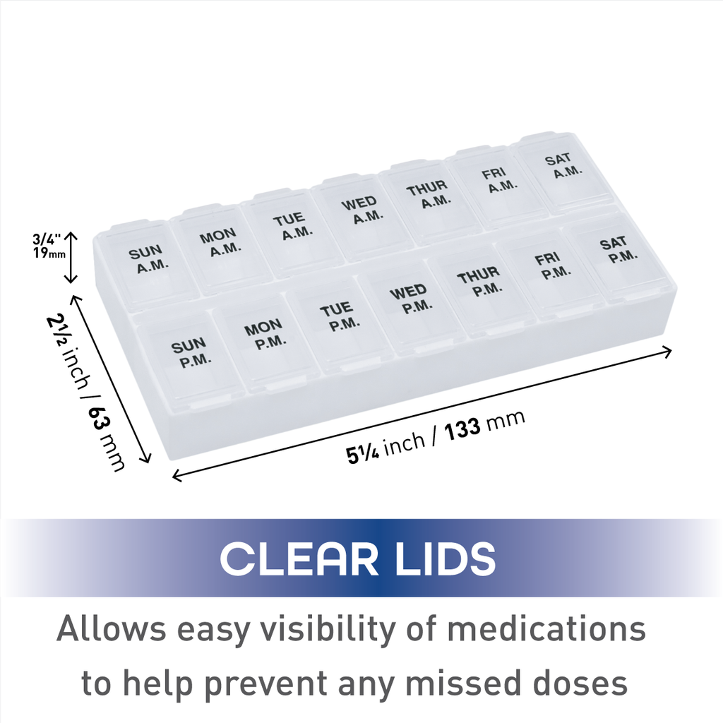 Remind N' Time® Weekly AM/PM Pill Reminder with Rounded Base