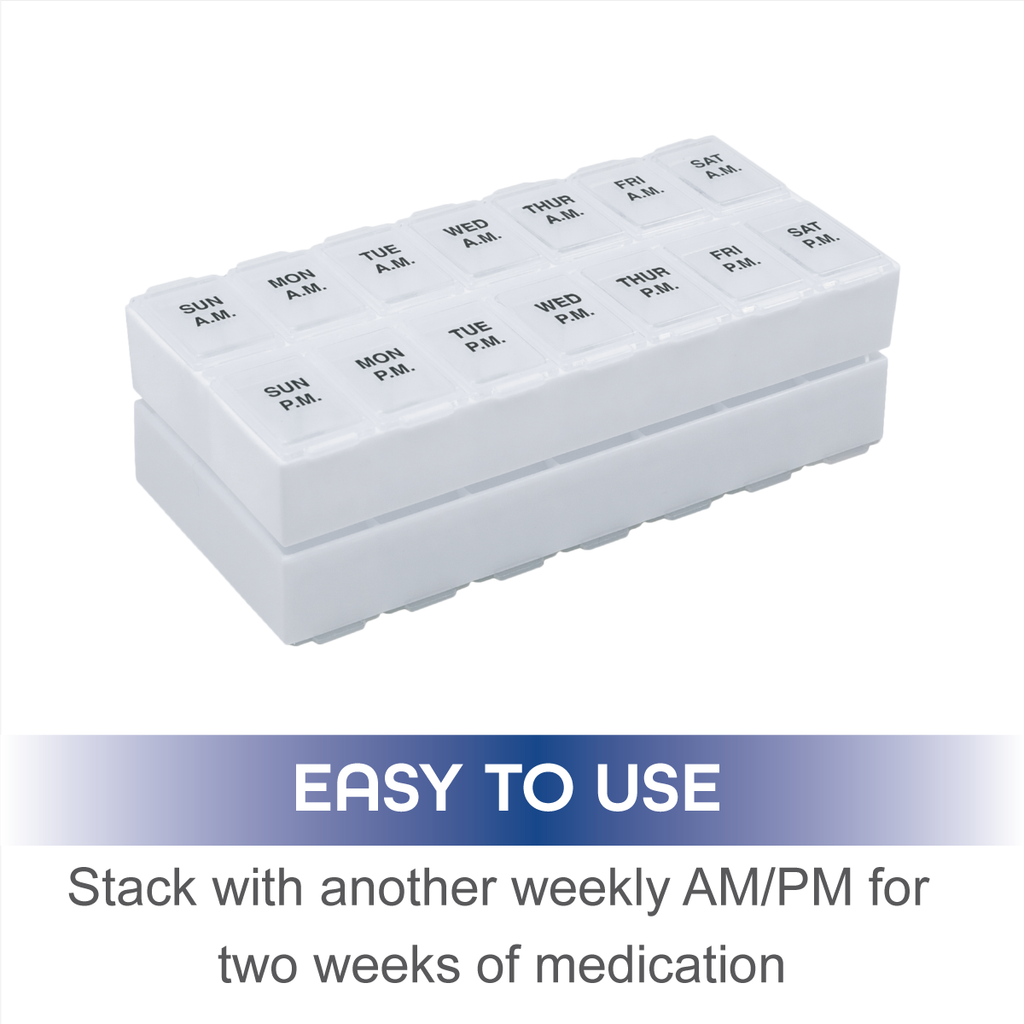 Remind N' Time® Weekly AM/PM Pill Reminder with Rounded Base