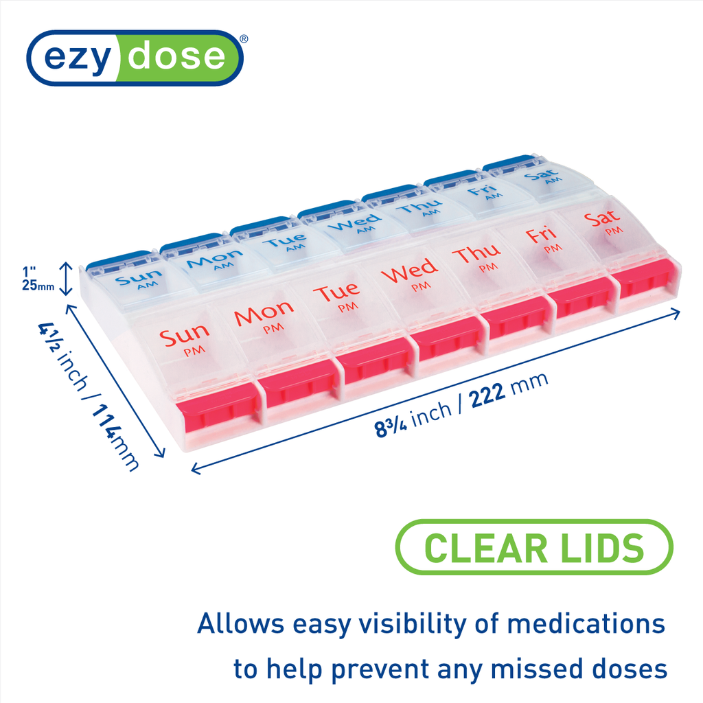 Ezy Dose® Push Button Weekly AM/PM Pill Organizer (XL)