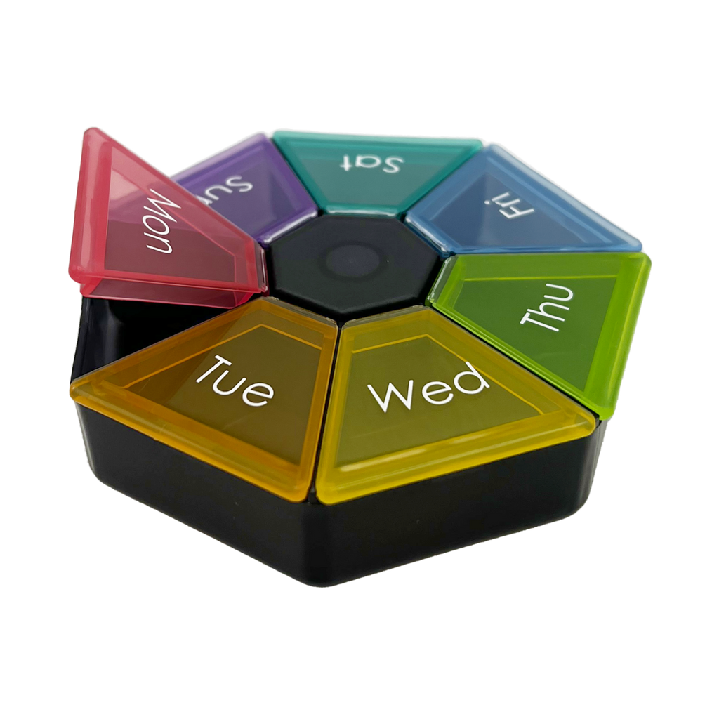 Ezy Dose® Weekly 7-Sided Pill Organizer, Rainbow