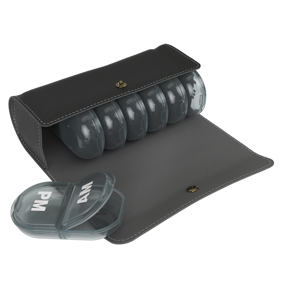 Ezy Dose® Weekly AM/PM Pill Organizer with Black Case (Black)