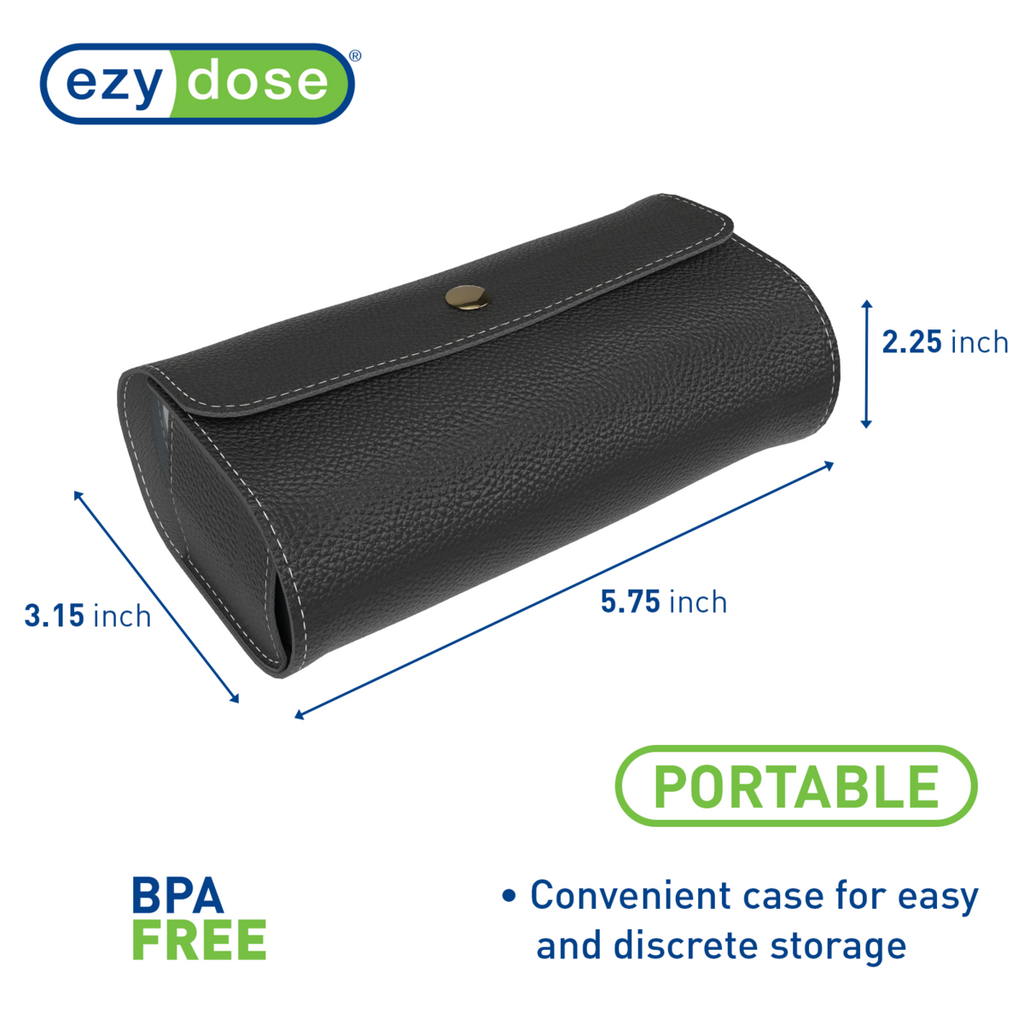 Ezy Dose® Daily AM/PM Black Pill Planner with Black Case