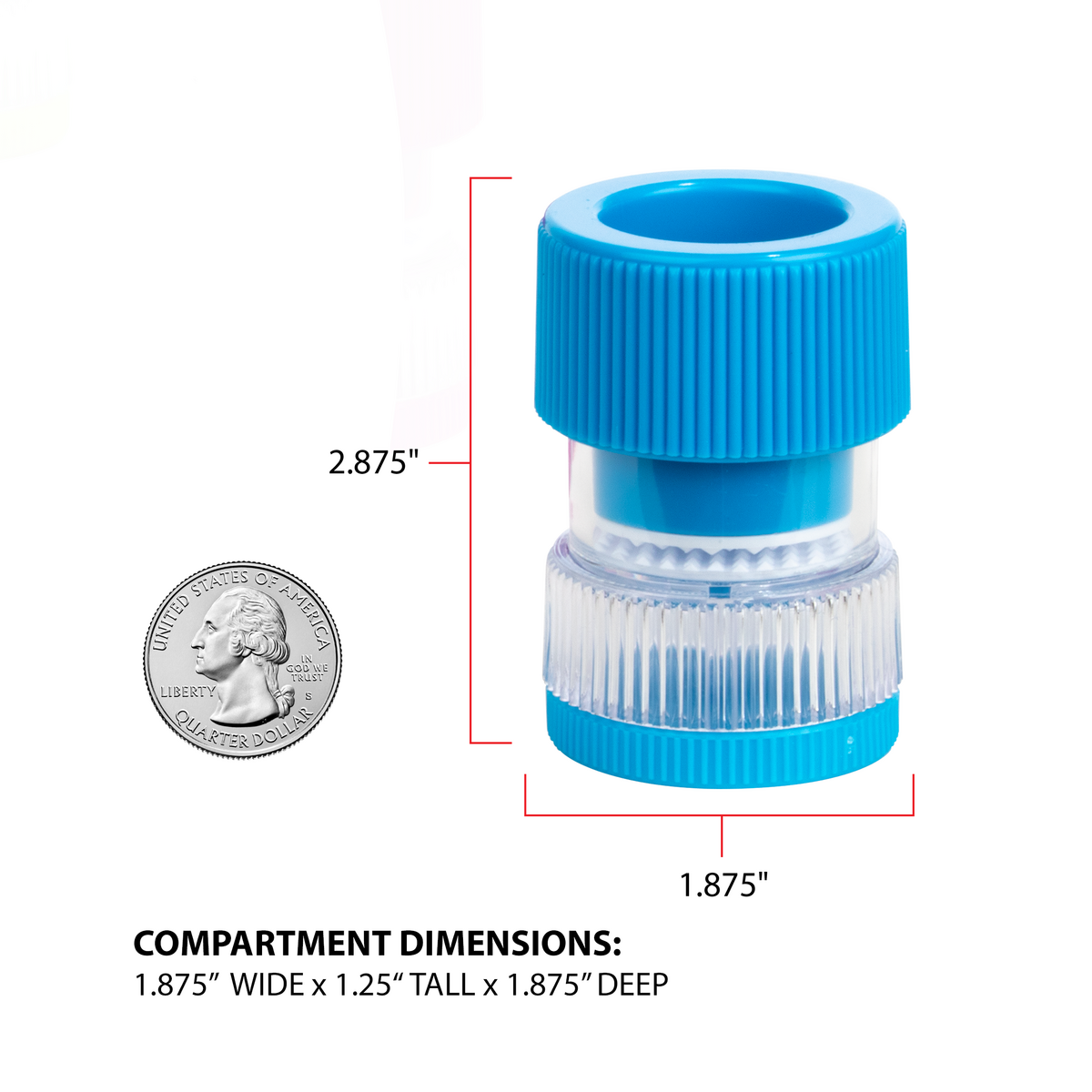 Ezy Dose® Pill Crusher with Storage Compartment and Drinking Cup (Blue)