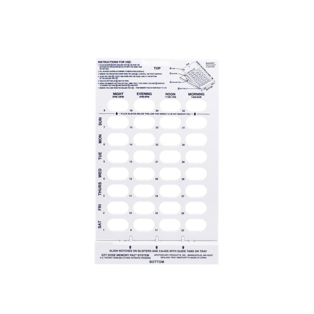 Ezy Dose® 28-Day Daily and Weekly Sealing Tray