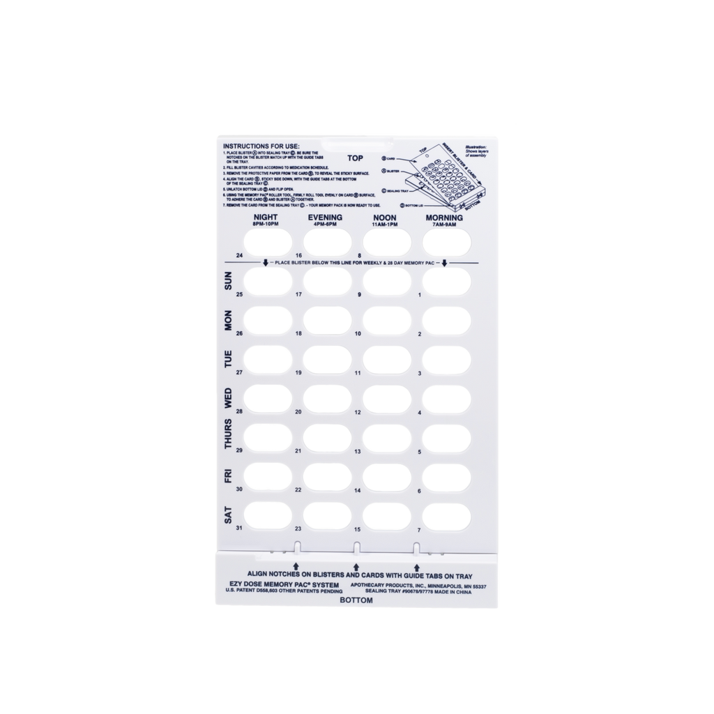 Ezy Dose® 32-Day Calender View Tray
