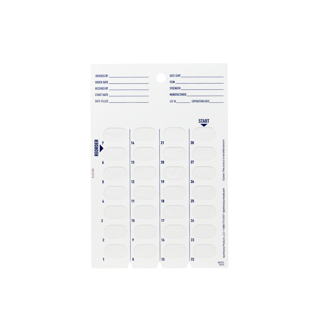 Ezy Dose® 28-Day Daily Disposable Cold Seal Cards (Case of 500)