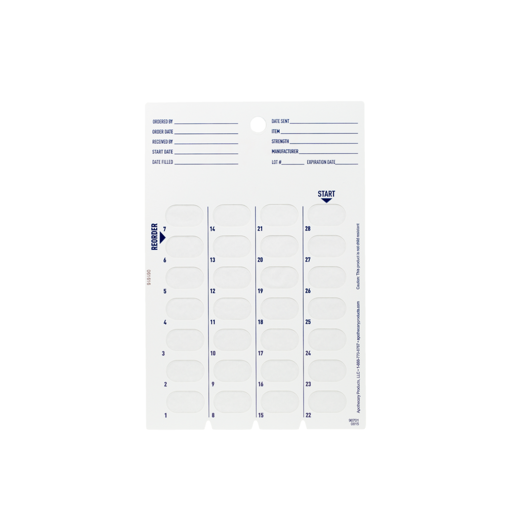 Ezy Dose® 28-Day Daily Disposable Cold Seal Cards (Case of 500)