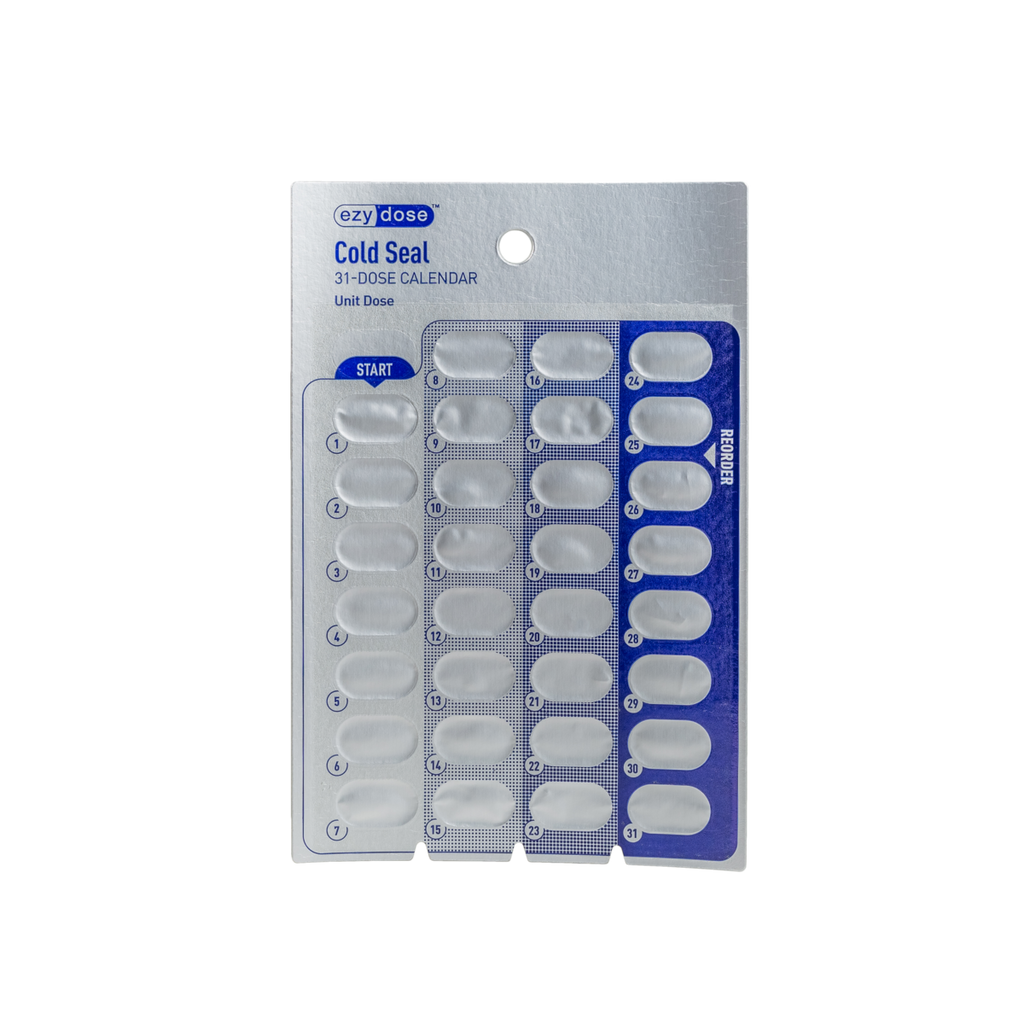Ezy Dose® 31-Day Calendar Disposable Cold Seal Cards (Case of 500)