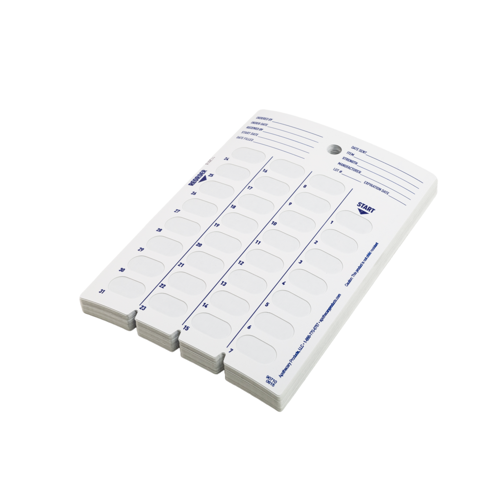 Ezy Dose® 31-Day Calendar Disposable Cold Seal Cards (Case of 500)