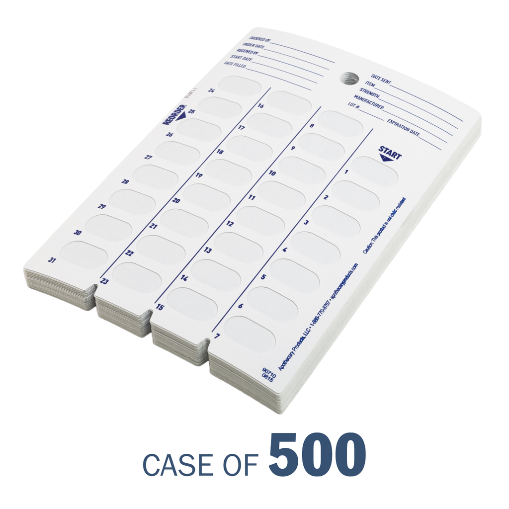 Ezy Dose® 31-Day Calendar Disposable Cold Seal Cards (Case of 500)