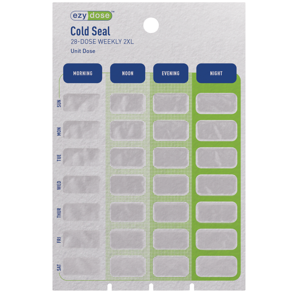 Ezy Dose® 28-Day 2XL Weekly Disposable Cold Seal Cards (Case of 500)