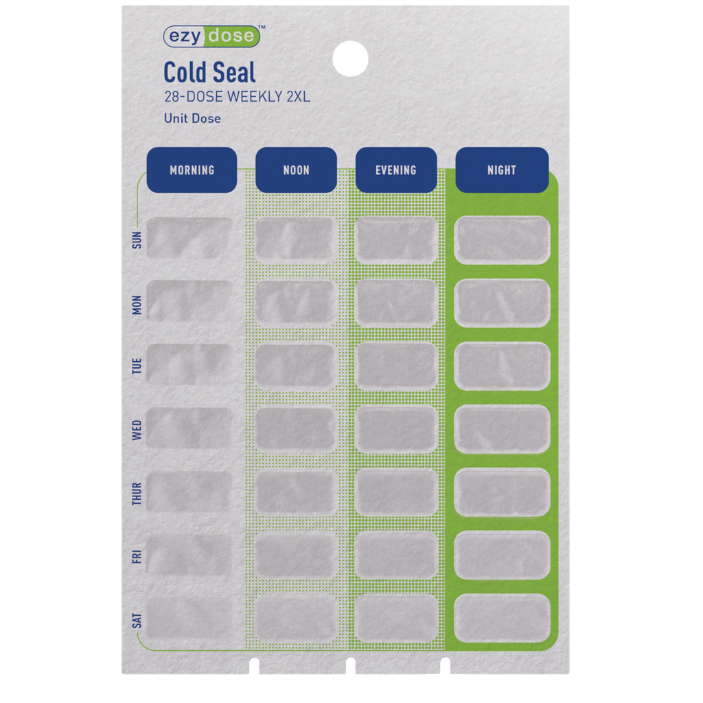 Ezy Dose® 28-Day 2XL Weekly Disposable Cold Seal Cards (Case of 500)