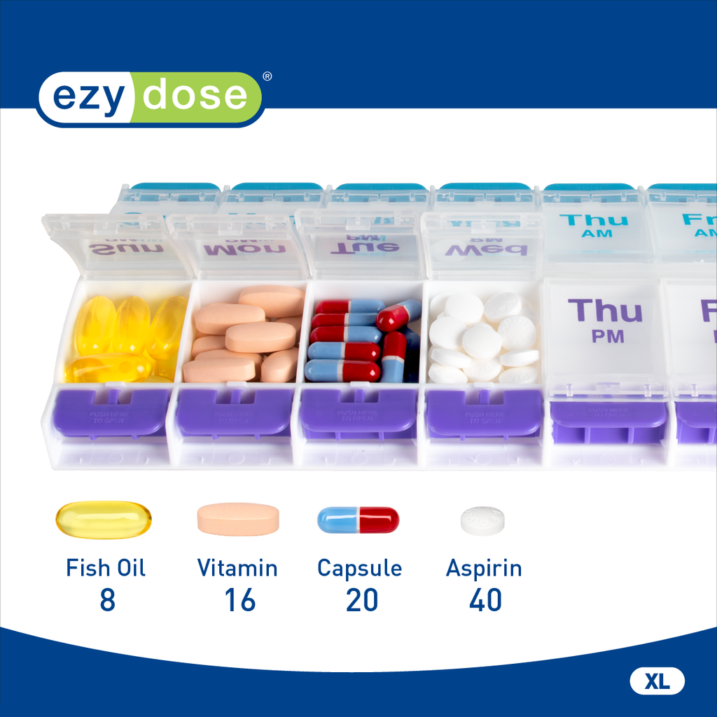Ezy Dose® Push Button Weekly AM/PM Pill Organizer (XL)