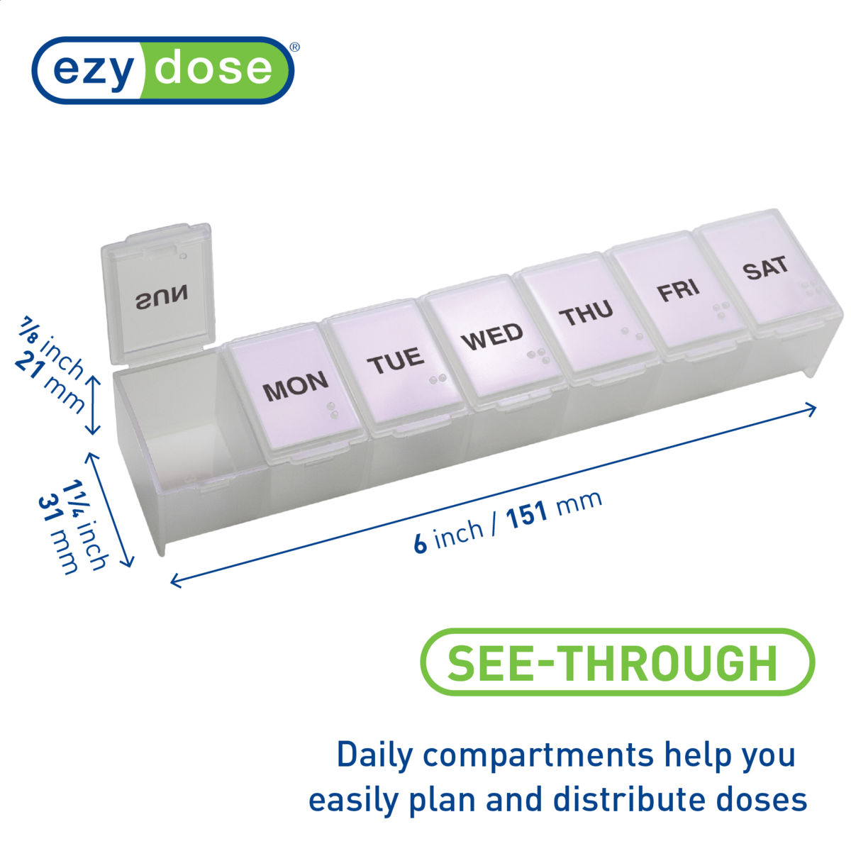 Ezy Dose® Contour Weekly Classic Pill Planner (Large)