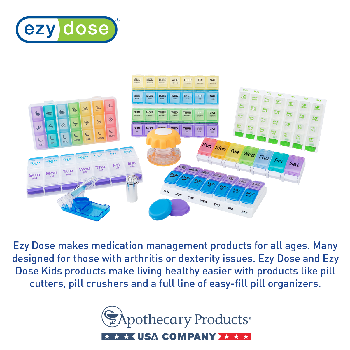 Ezy Dose® Push Button Weekly 4x/Day Pill Organizer (3XL)