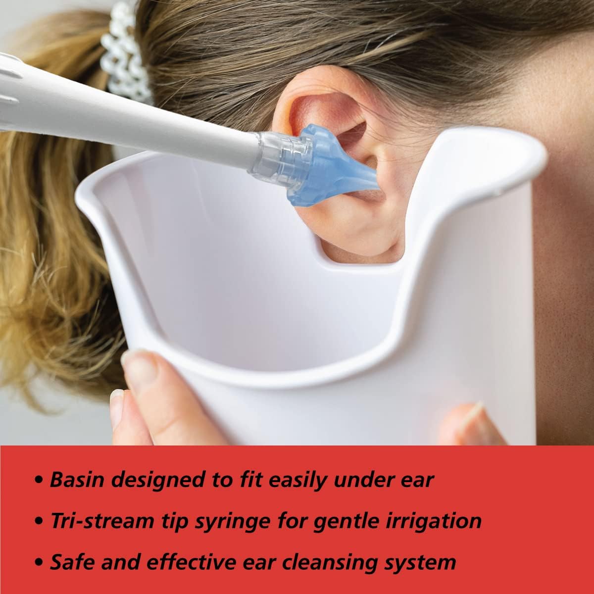 Acu-Life® Ear Irrigator with Soft Tri-Steam Fit (Includes Basin, Ear Syringe and Easy Squeeze Bottle)