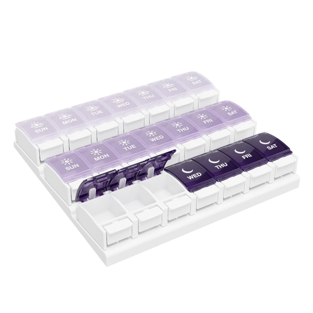 Ezy Dose® Push Button Weekly 3x/Day Pill Organizer, Gray