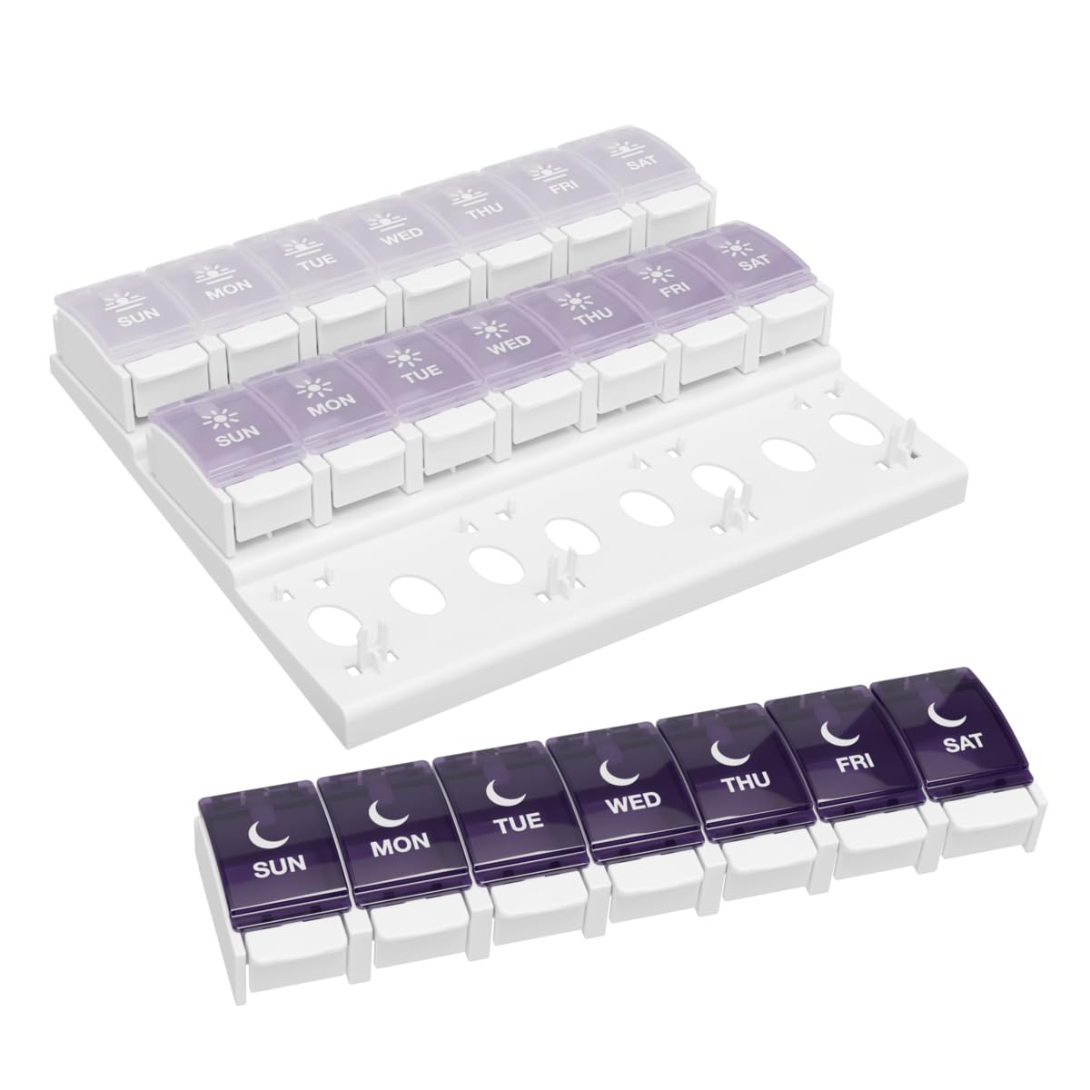 Ezy Dose® Push Button Weekly 3x/Day Pill Organizer, Gray