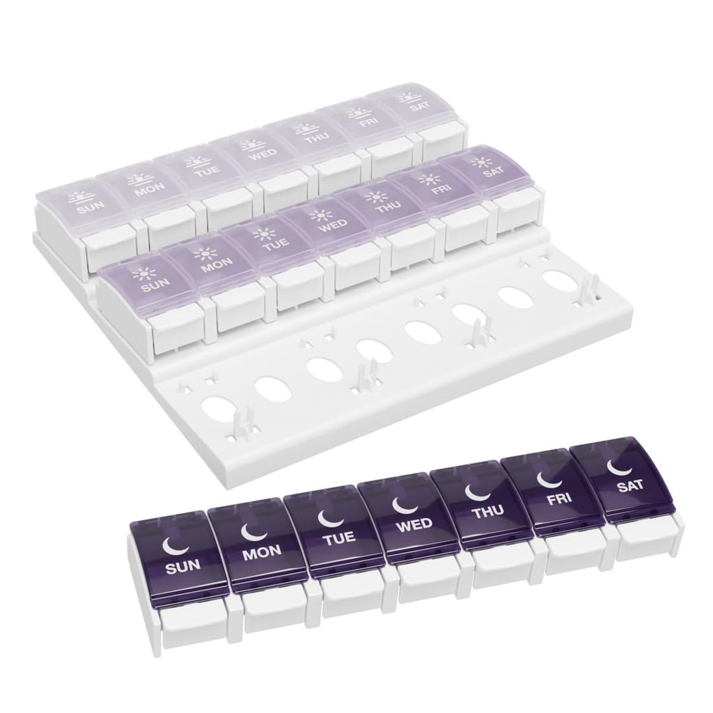 Ezy Dose® Push Button Weekly 3x/Day Pill Organizer, Gray