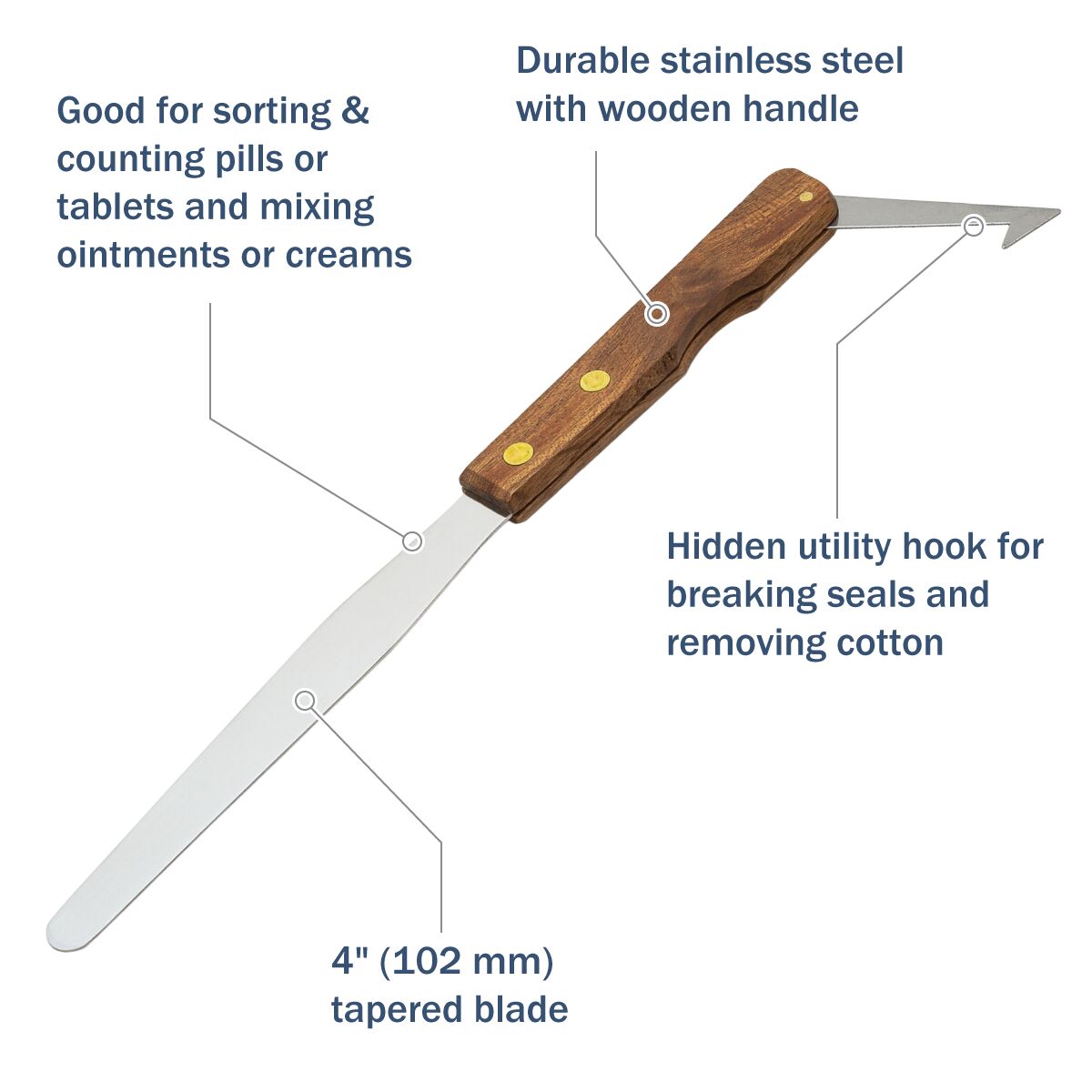 Apothecary Products 4 3/4" Stainless Steel Spatula and Blade