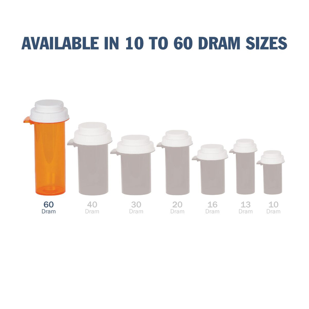 Apothecary Products Pill, Medicine, Vitamin Container & Vial | 60 Dram Storage | Child-Resistant Cap | Case of 60