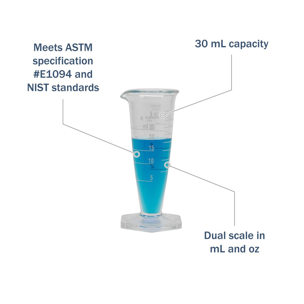 Apothecary Products 100 mL Graduated Cylinder | Double Scale for Metric and Oz | Calibrated | Glass