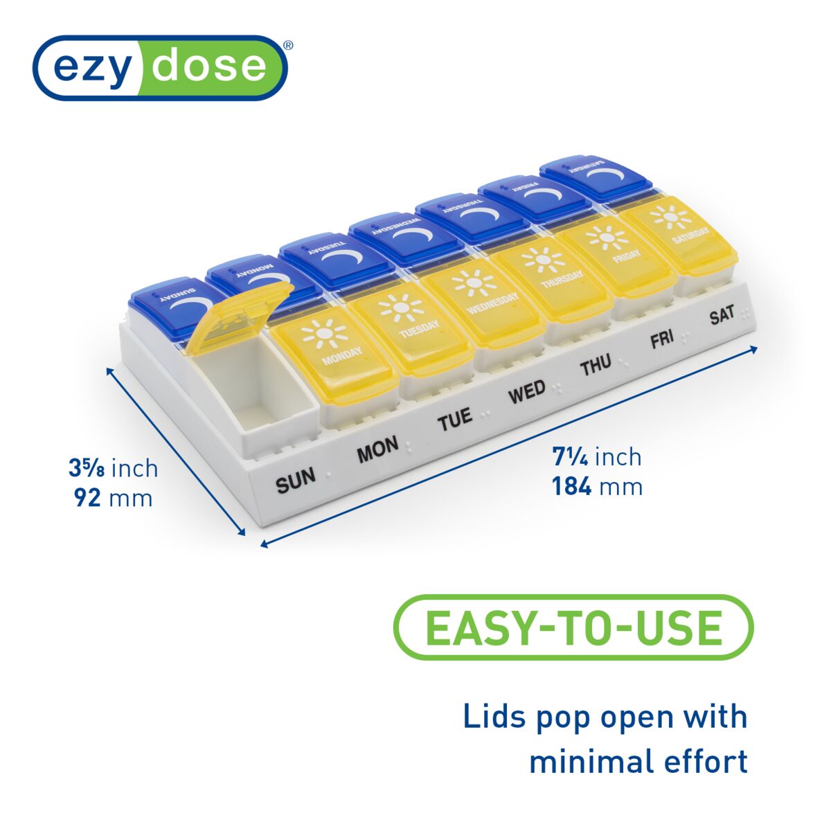 Ezy Dose® Weekly AM/PM Travel Pill Organizer (Large)