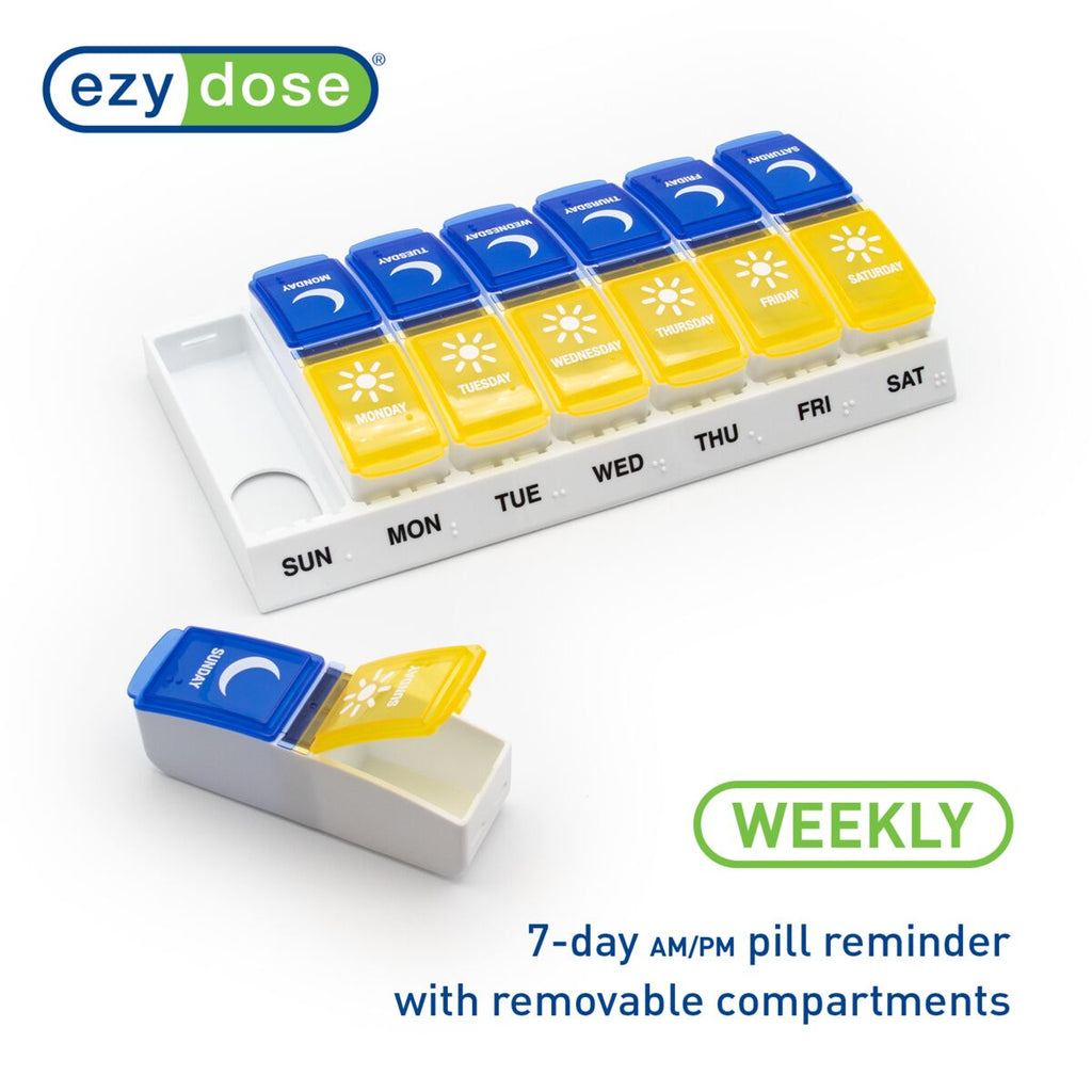 Ezy Dose® Weekly AM/PM Travel Pill Organizer (Large)