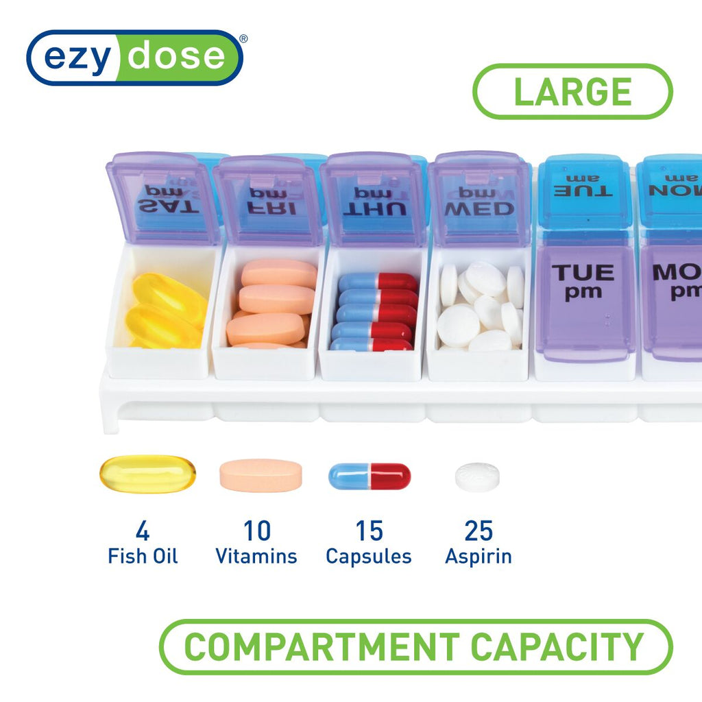 Ezy Dose® Weekly AM/PM Travel Pill Organizer (Large)
