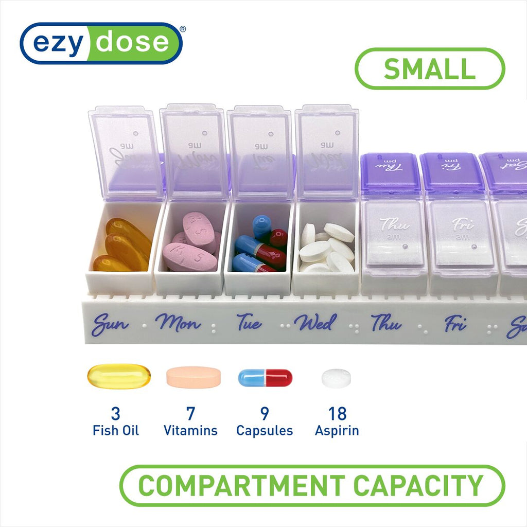 Ezy Dose® Weekly AM/PM Travel Pill Organizer (Small)