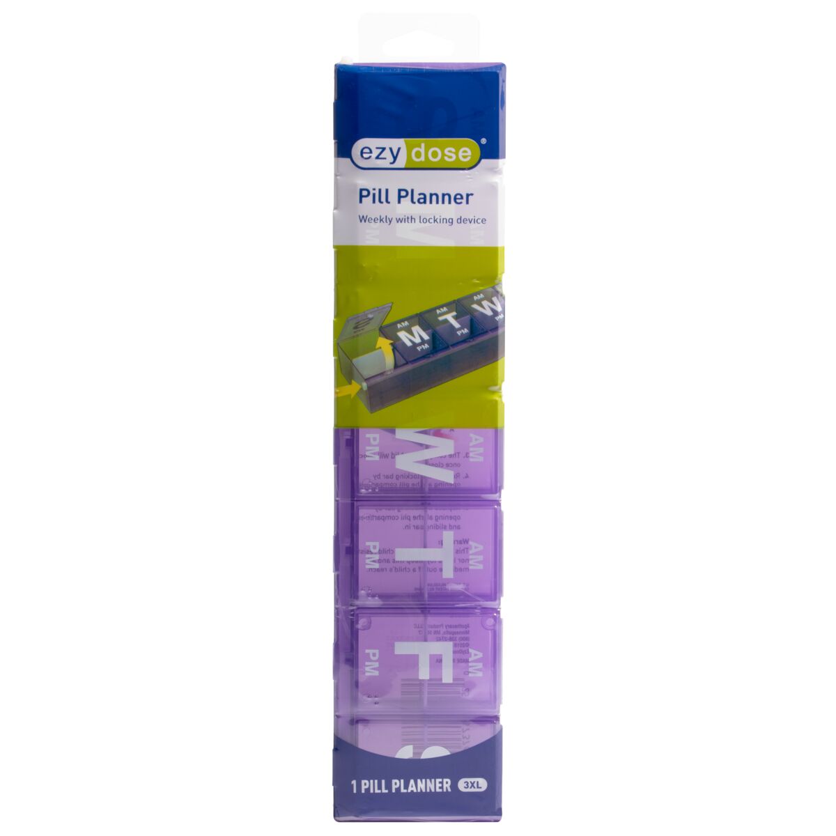Ezy Dose® Weekly AM/PM Pill Organizer with Locking Device (3XL)