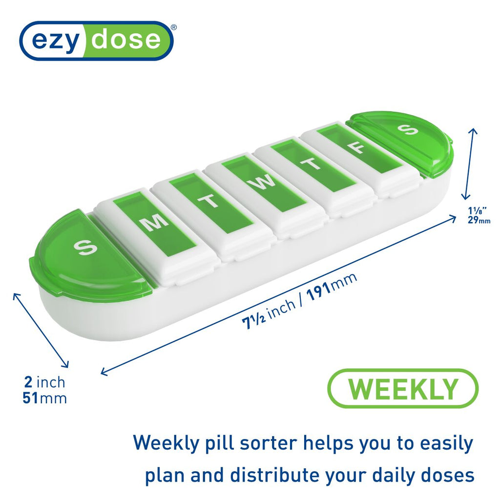 Ezy Dose® Weekly Pill Planner with Rounded Base