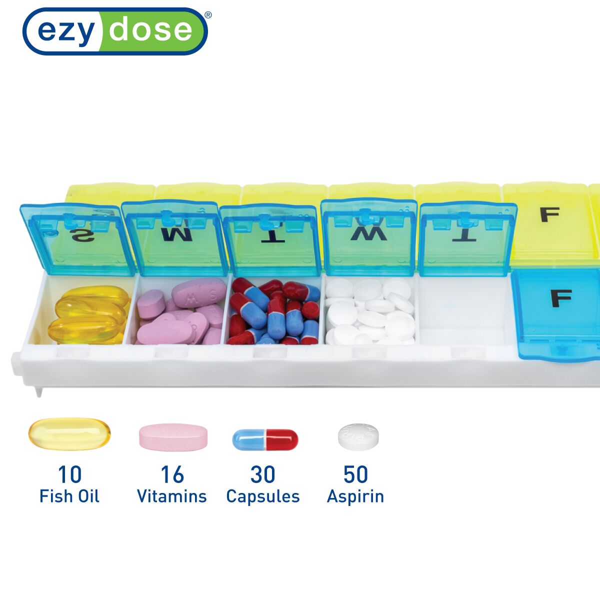 Ezy Dose® 2-Week Pill Organizer with Locking Device (2XL)