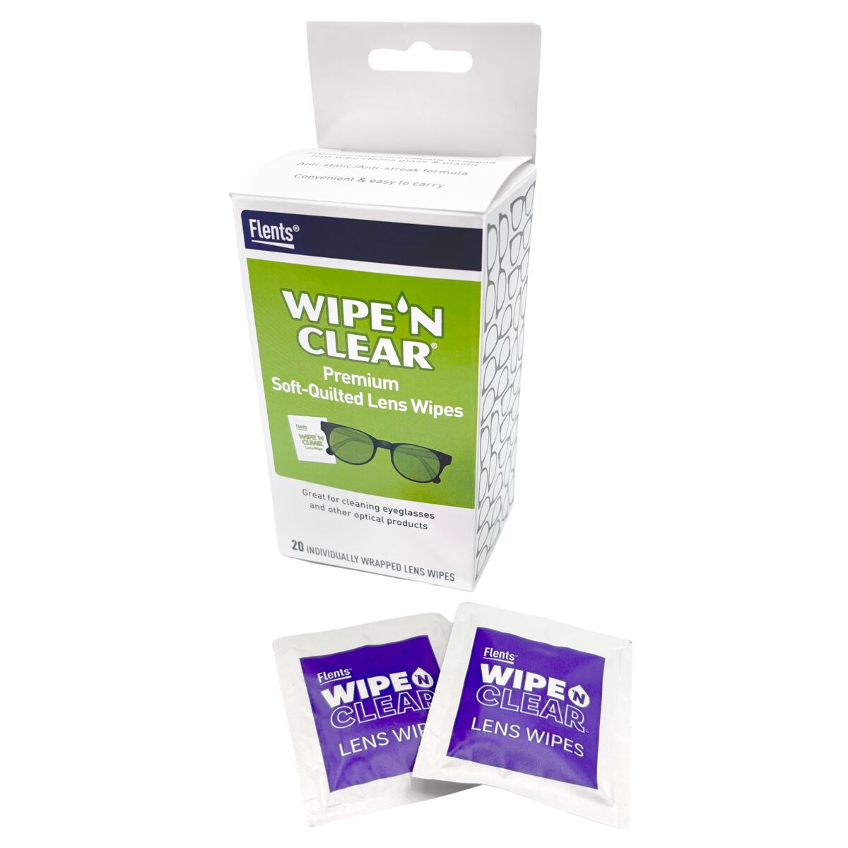 Flents® Wipe 'n Clear® Premium Soft Quilted Lens Wipes (20 Count)
