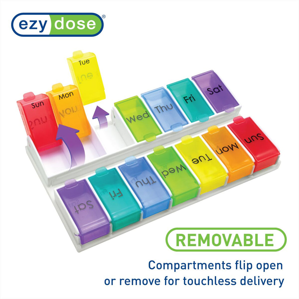 Ezy Dose® Ezy Fill Weekly 14-Day Pill Organizer, Rainbow
