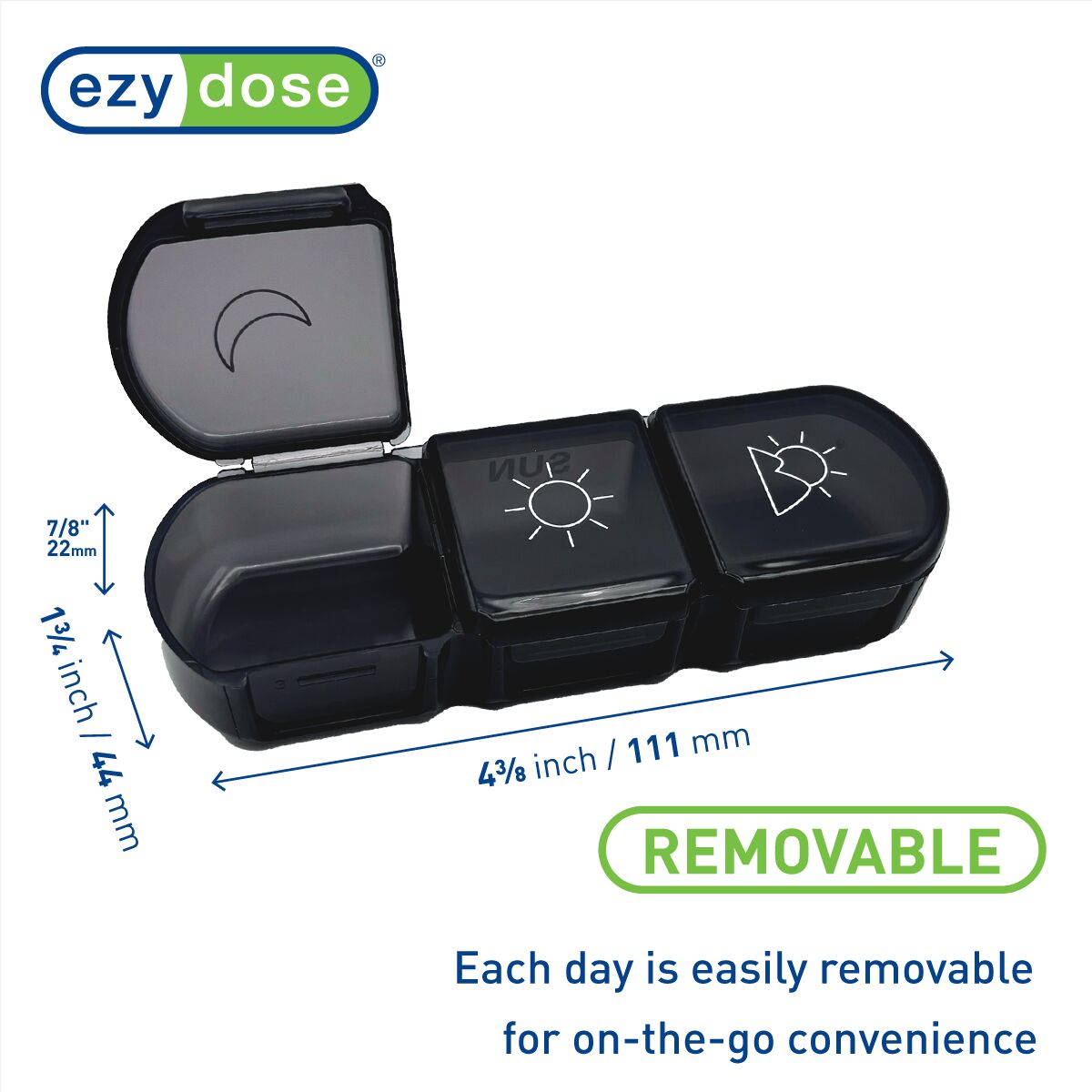 Ezy Dose® Weekly 3x A Day Pill Organizer with Case