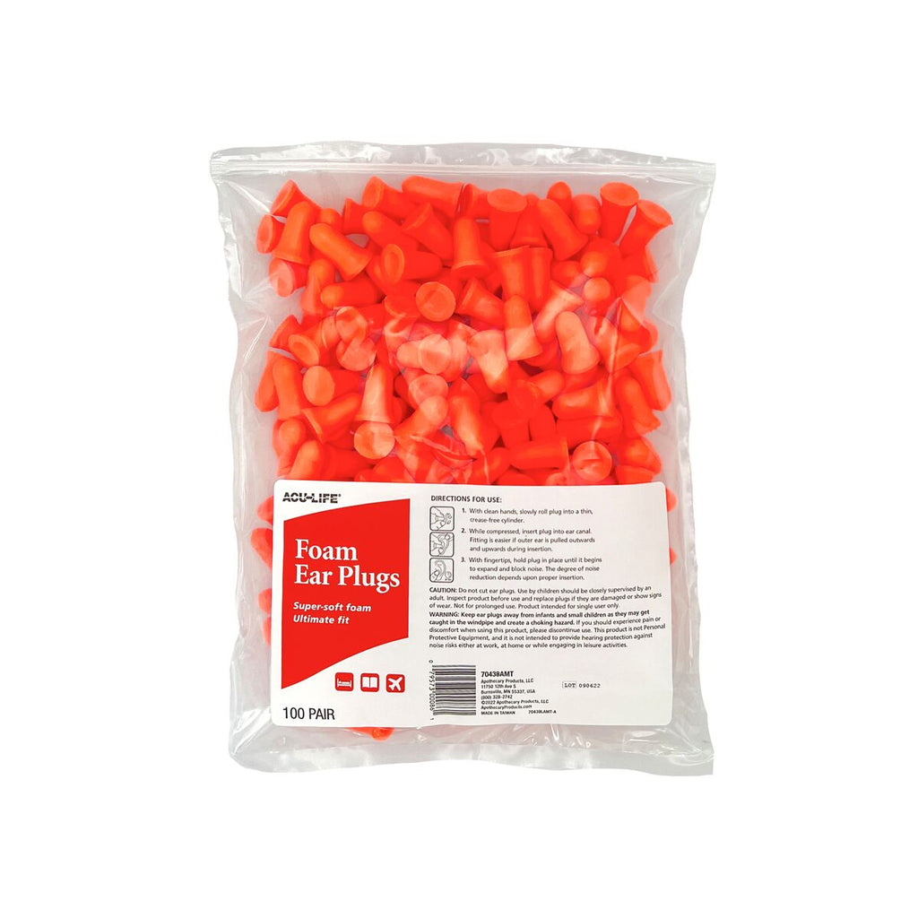 Acu-Life® Foam Bell-Shaped Ear Plugs (100 Pair)