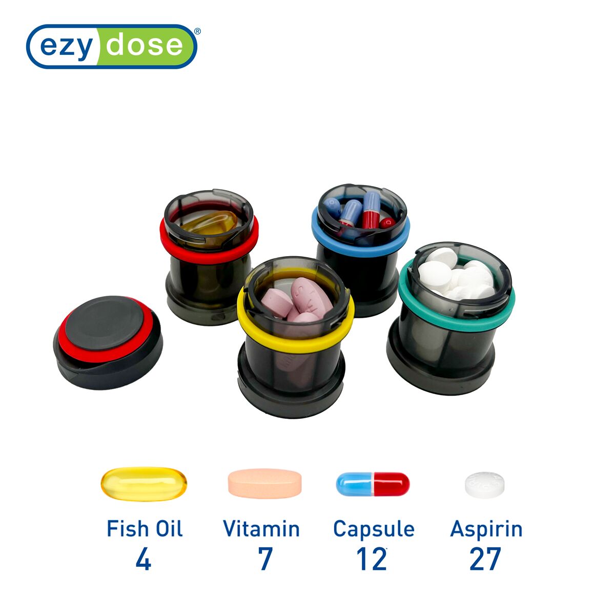 Ezy Dose® Rainbow Stackable Pill Organizer
