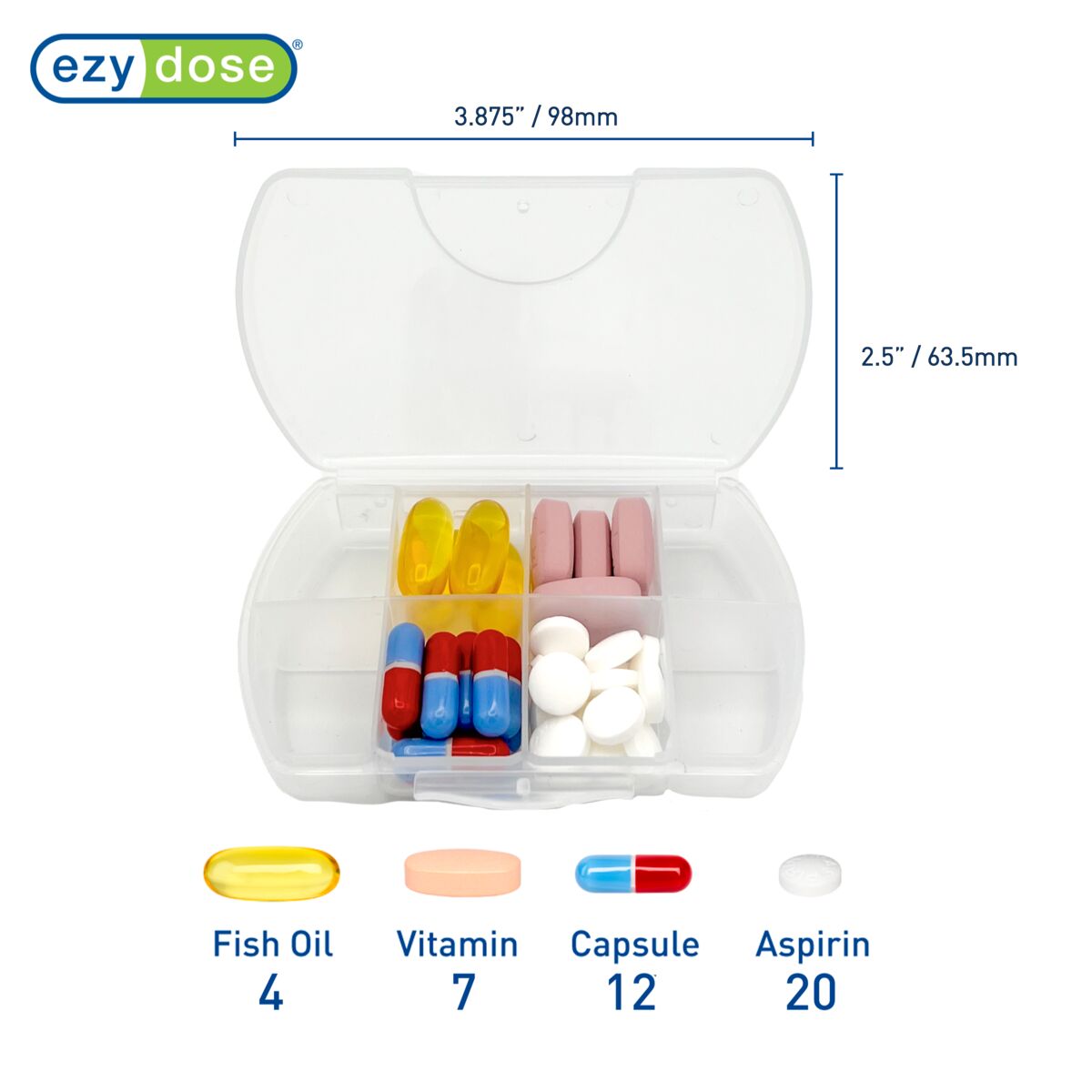 Ezy Dose® Hard-Sided Pocket Pharmacy Pill Case