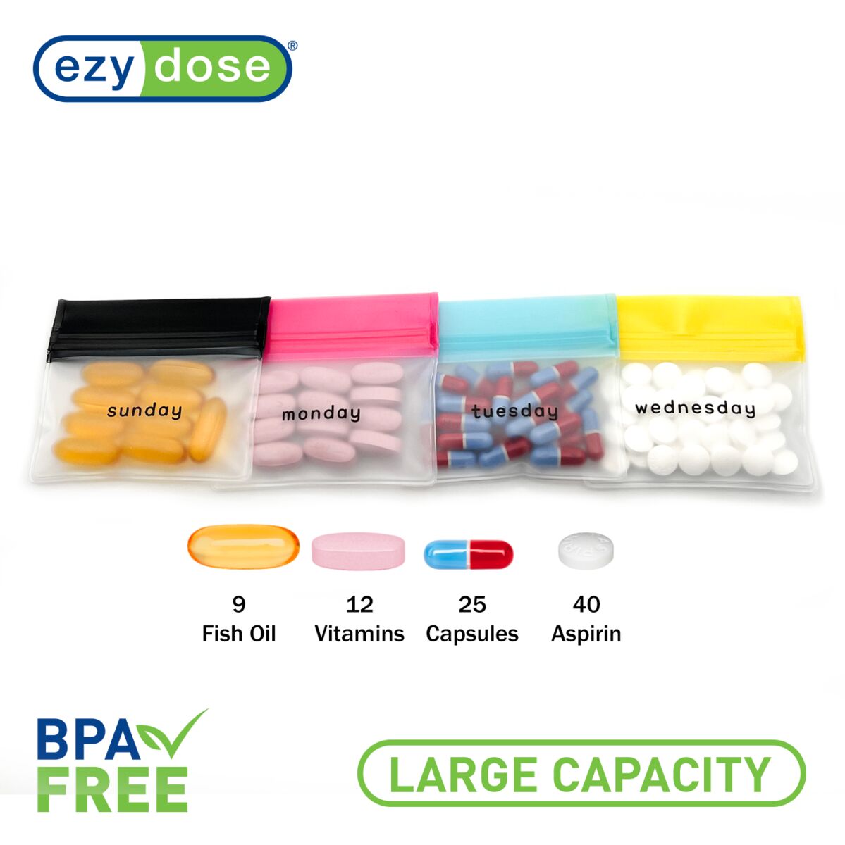Ezy Dose® Reusable Pill Pouch Set