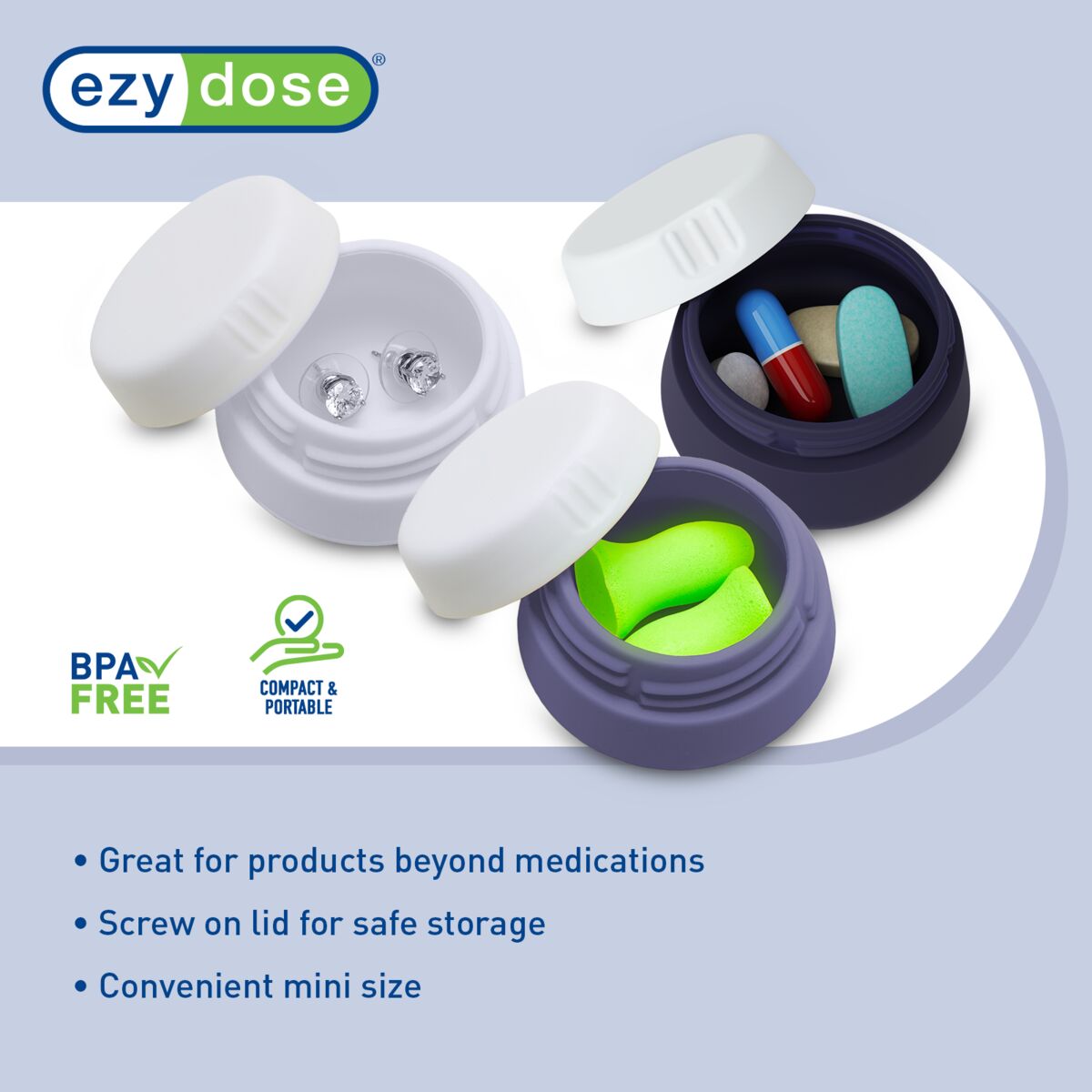 Ezy Dose® Silicone Jars (3 Pack)