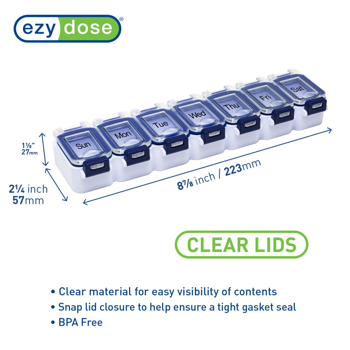 Ezy Dose® Weekly Waterproof Pill Organizer