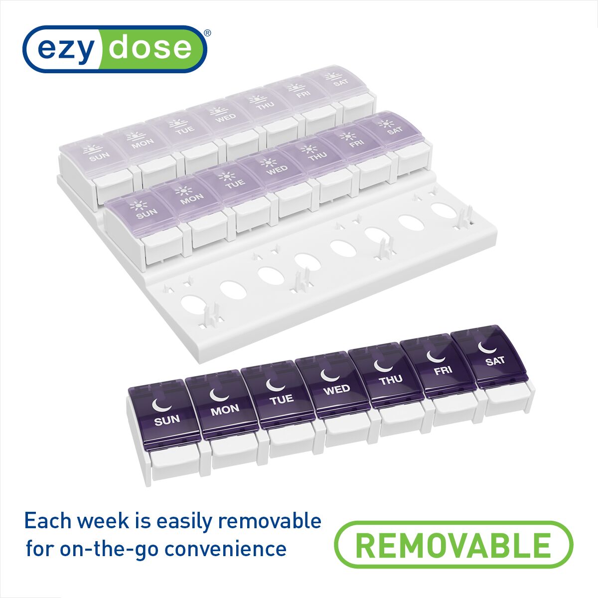 Ezy Dose® Push Button Weekly 3x/Day Pill Organizer