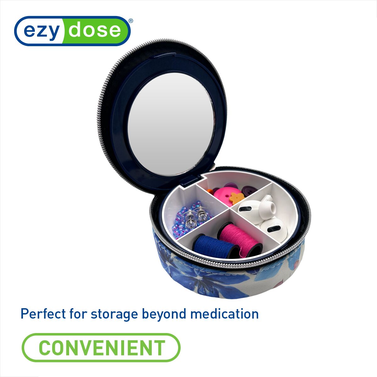 Ezy Dose® Travel Pill Organizer with Zipper Case