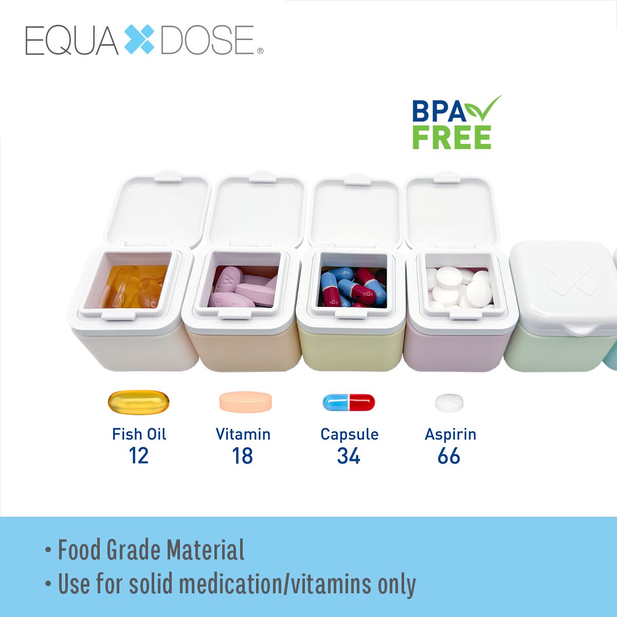 Equadose® Silicone Magnetic Containers, Rainbow