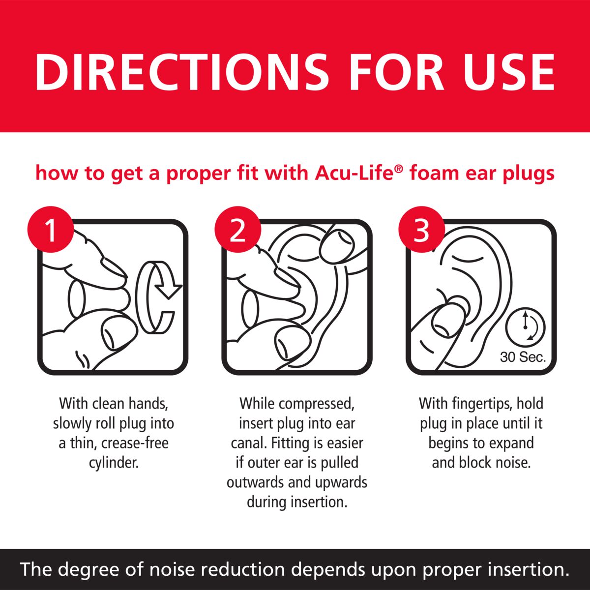 Acu-Life® Foam Ear Plugs